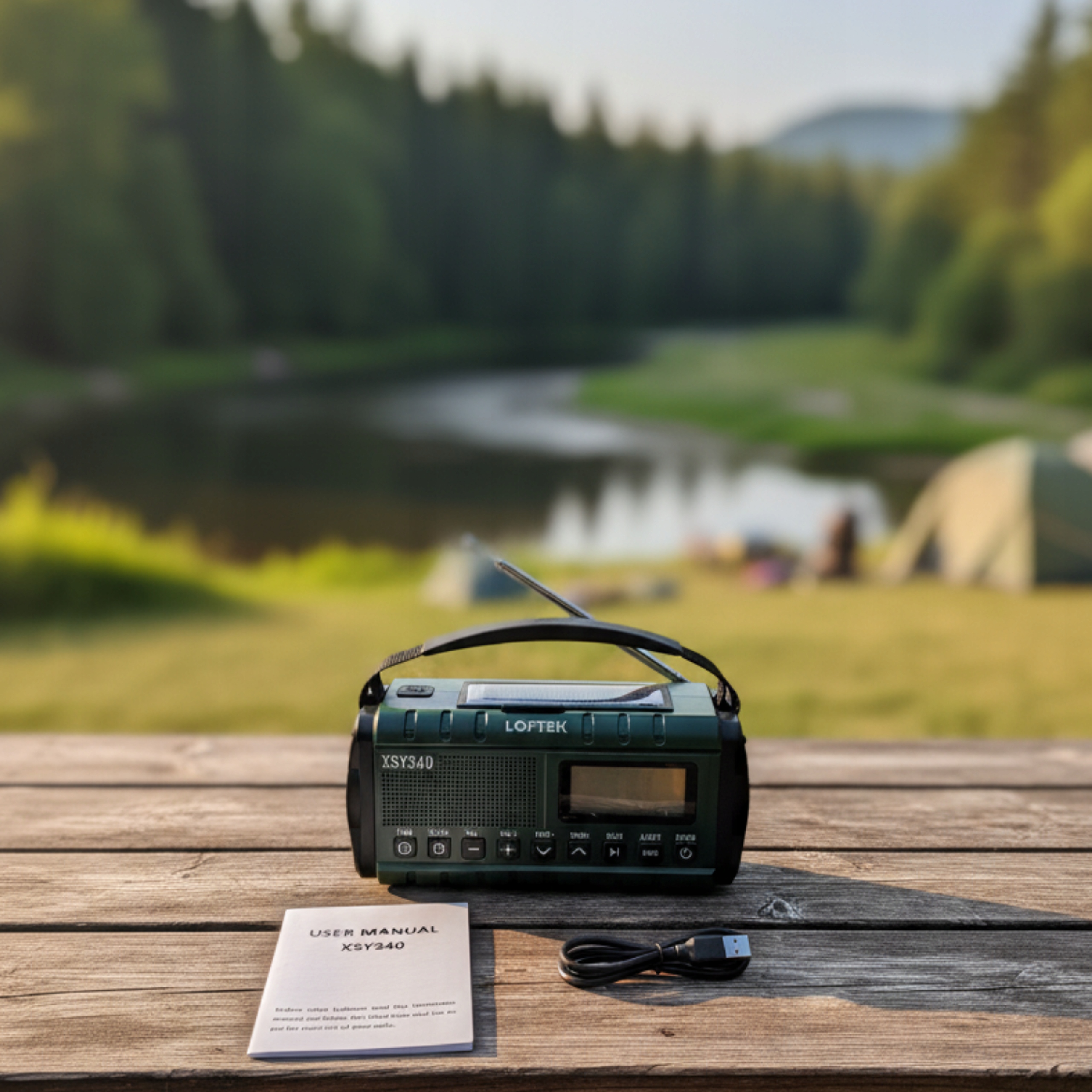 Zestaw LOFTEK radio solarne z kablem USB-C