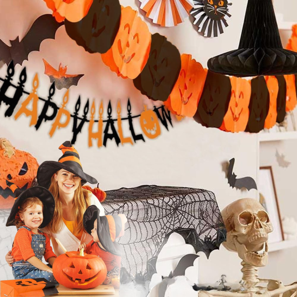 zestaw dekoracji halloween 38 elementów