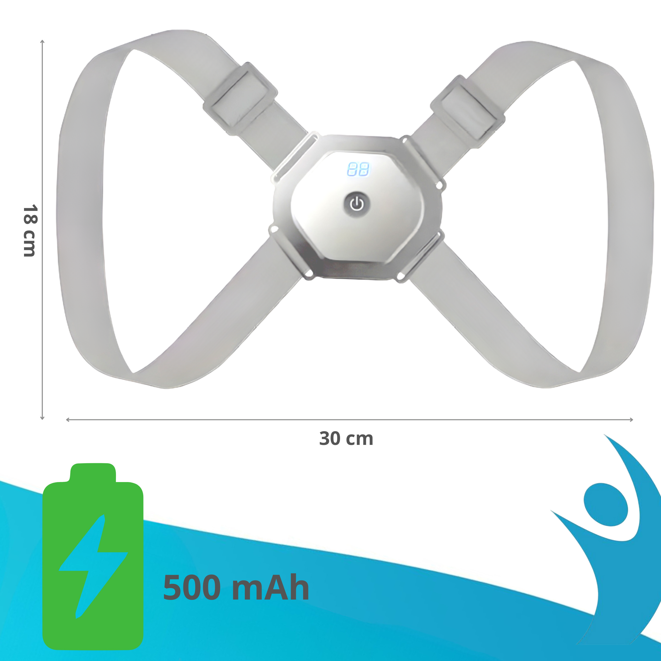 korektor postawy z bateria 500mah i pasem nylonowym
