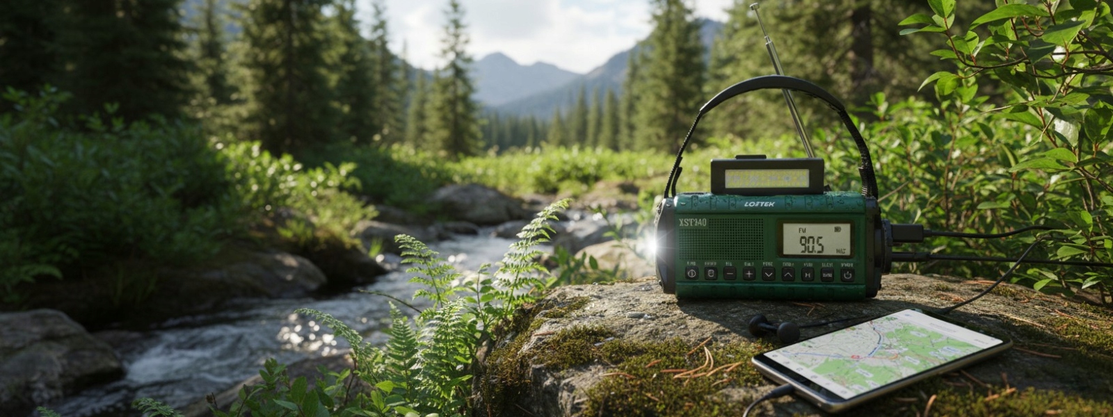 LOFTEK radio solarne dynamo powerbank 10000mAh przód urządzenia