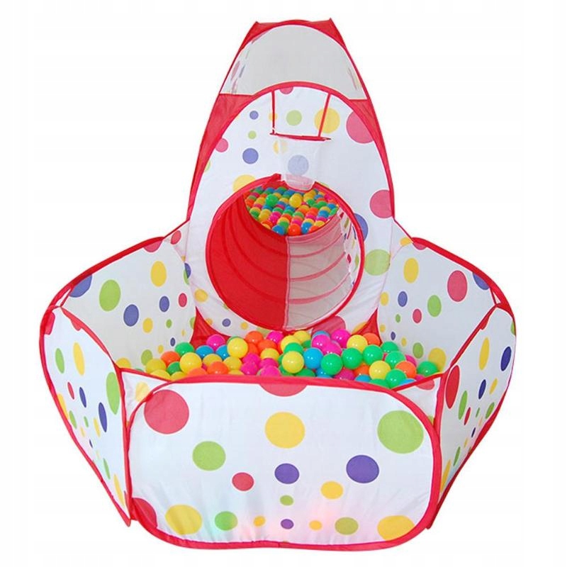 namiot biało czerwony z tunelem 16335