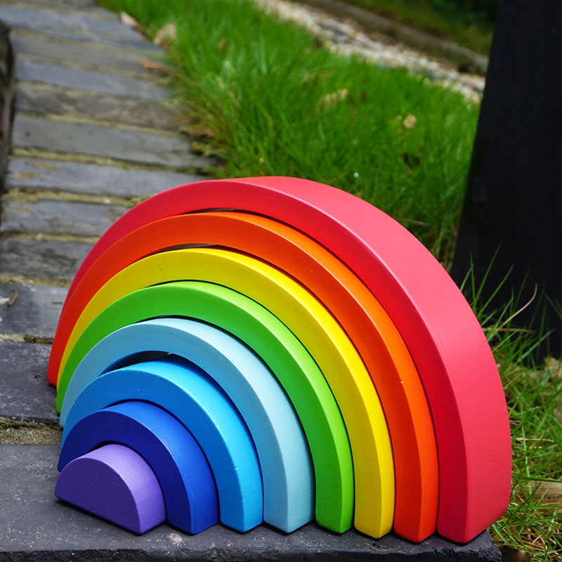 drewniane klocki tęcza jhtoy-318