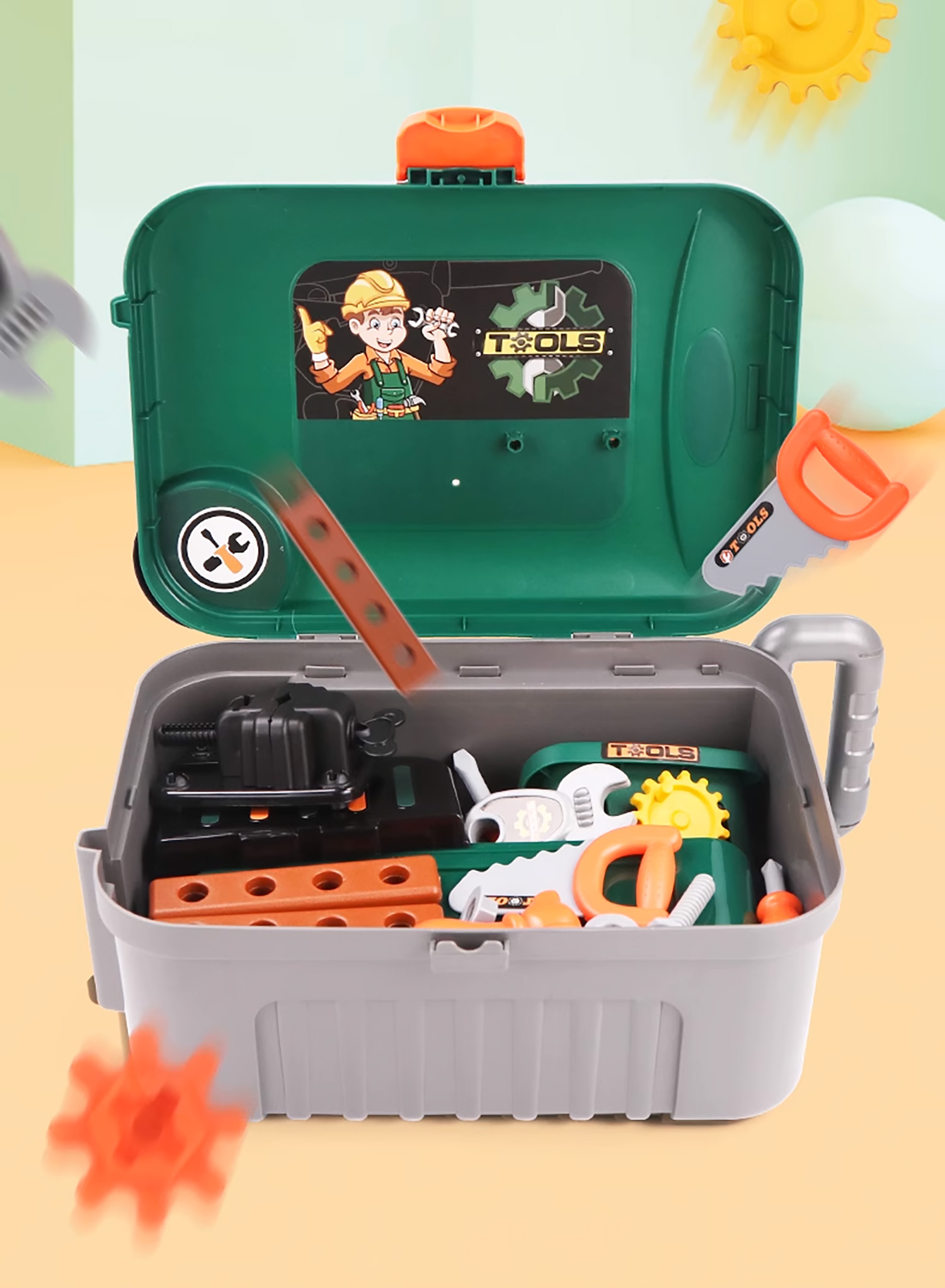 zestaw skrzynka z narzędziami dla dzieci warsztat zabawkowy w walizce