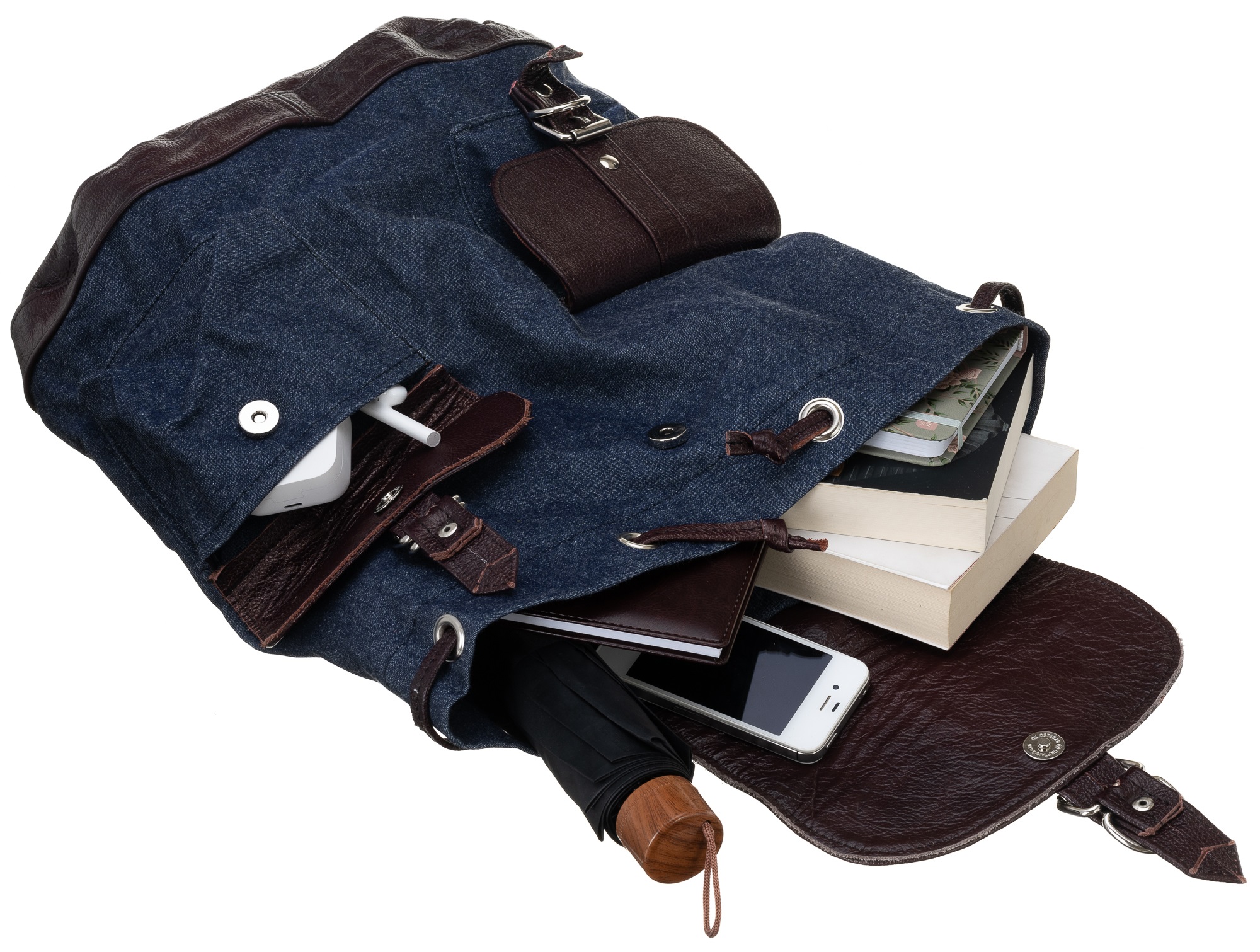 plecak duży jeans brown