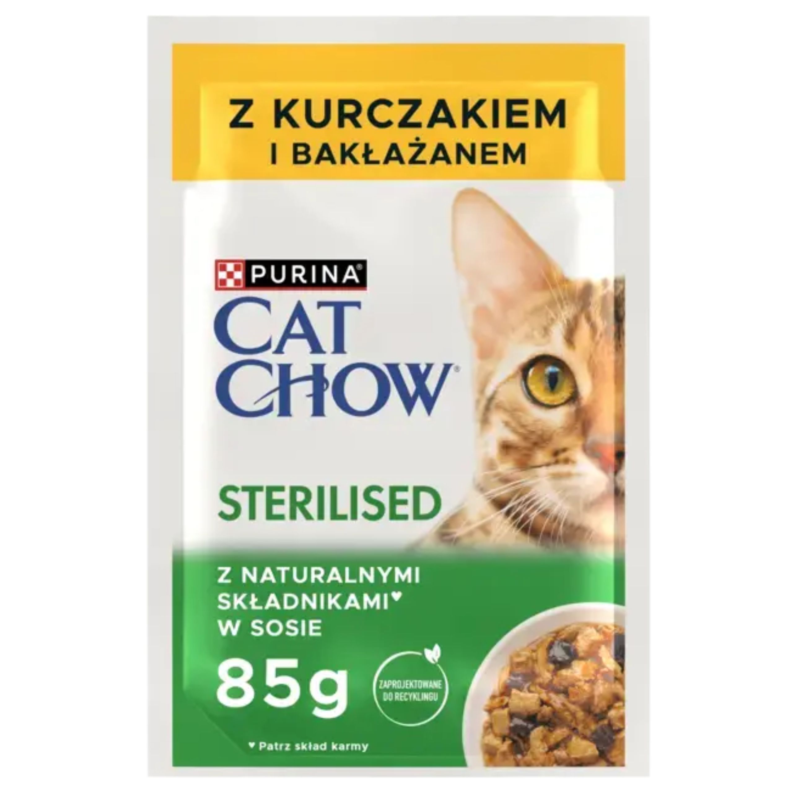 karma dla kotów sterylizowanych purina cat chow kurczak z bakłażanem 85 g