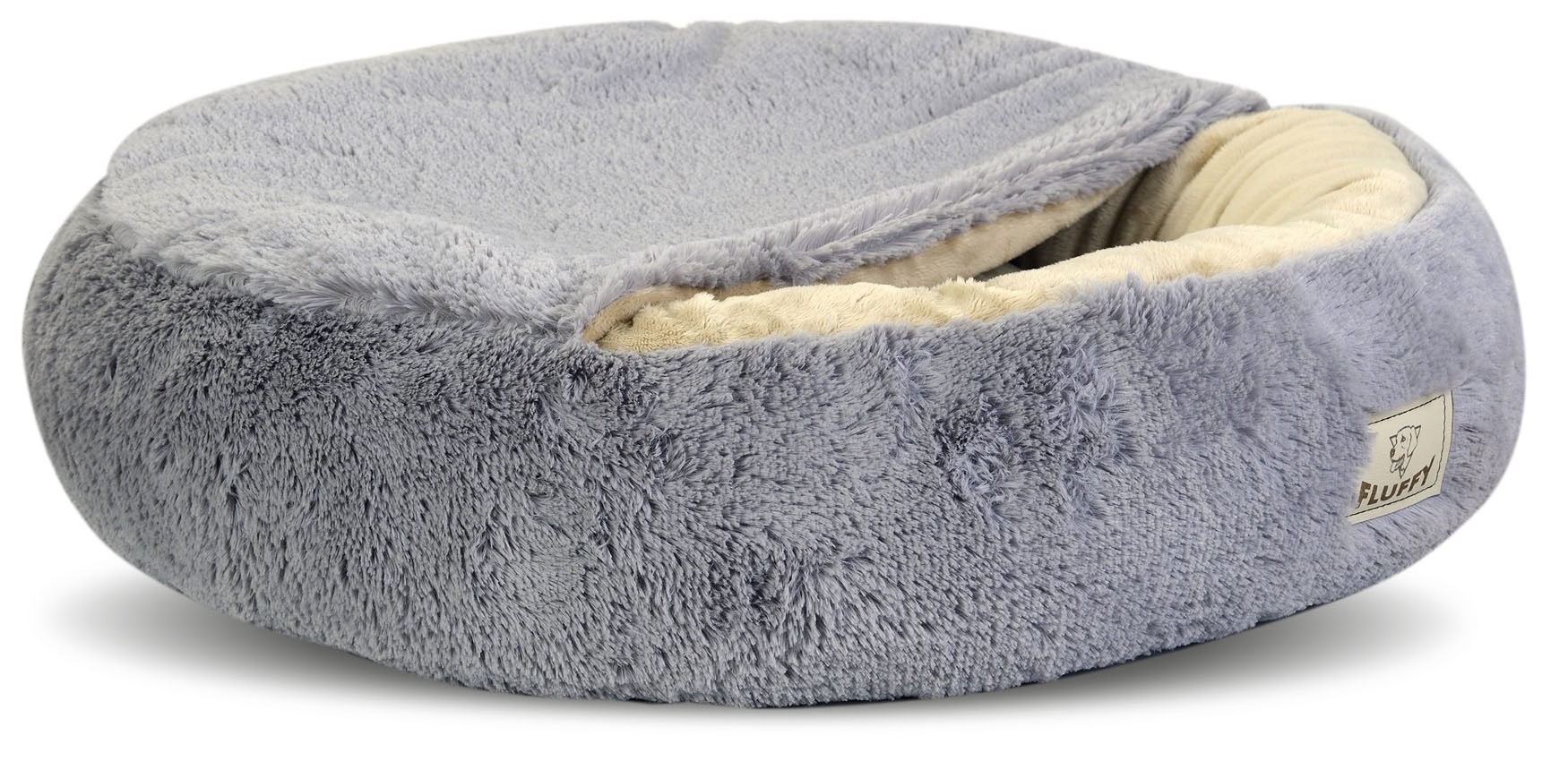 legowisko dla psa fluffy 70 cm jasnoszare