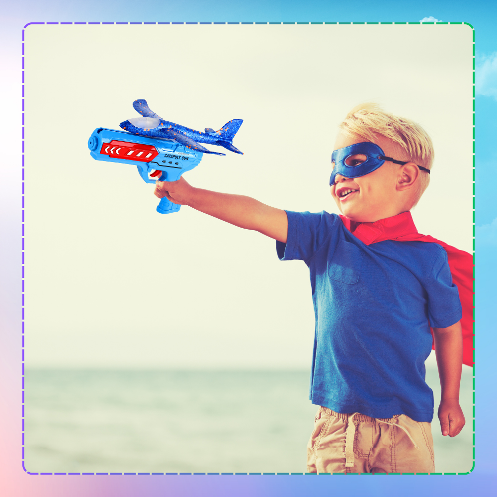 samolot z wyrzutnią szybowiec styropian rzutka zabawka pistolet led