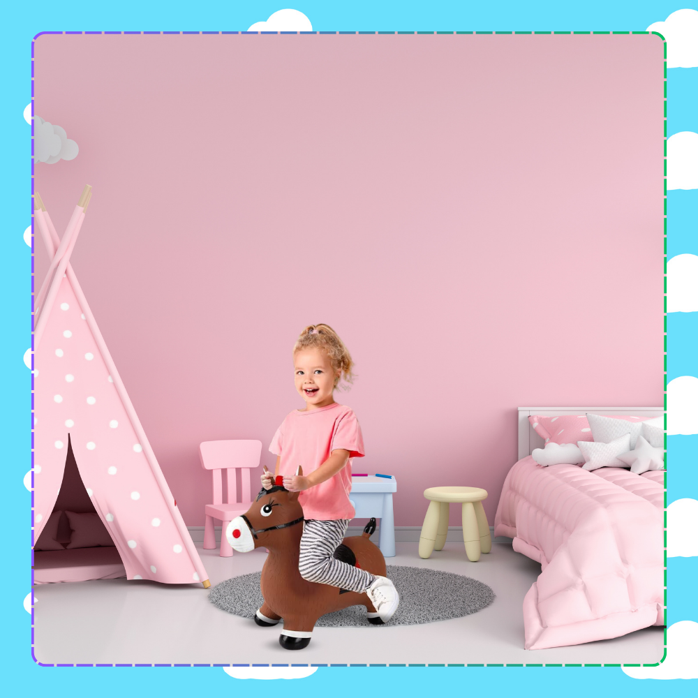 skoczek dla dzieci do skakania gumowy z pompką osiołek