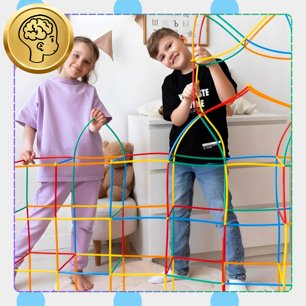 zestaw klocków konstrukcyjnych 800 elementów kreatywne słomki dla dzieci