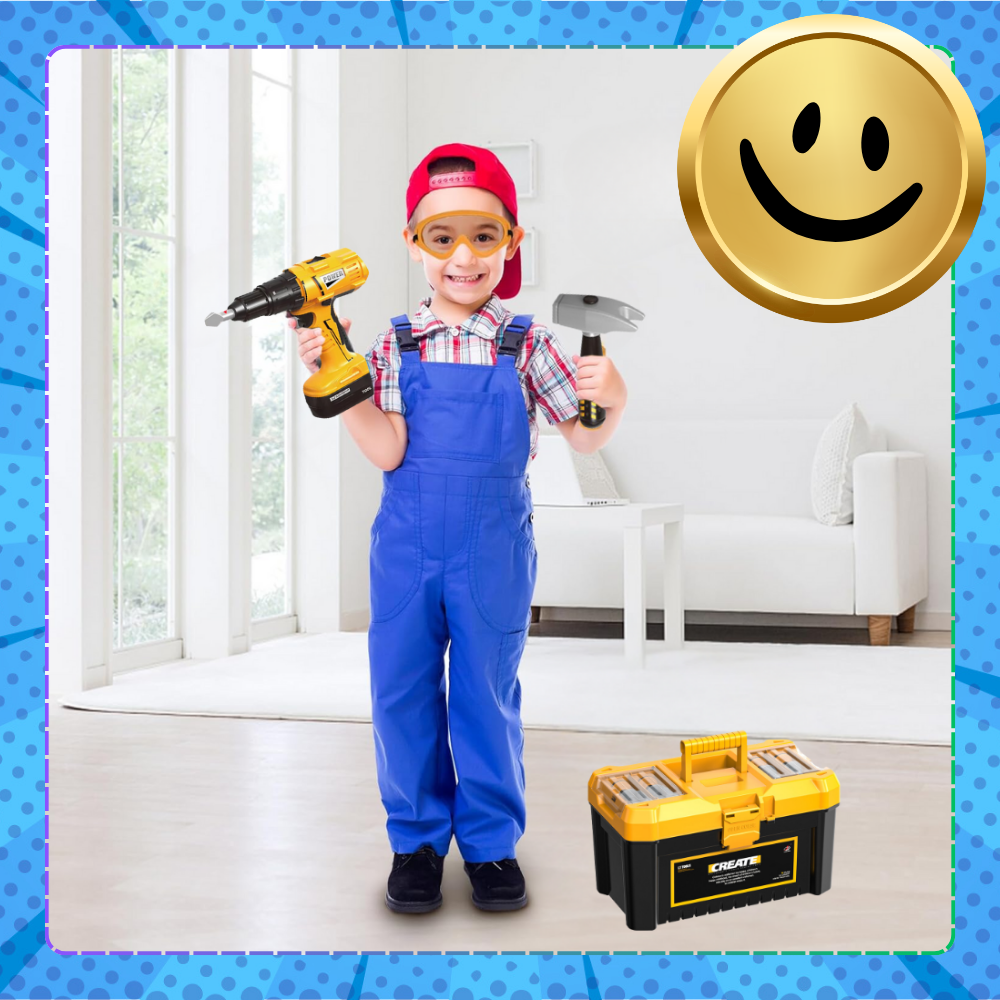 duży zestaw skrzynka z narzędziami dla dzieci wkrętarka majsterkowicz