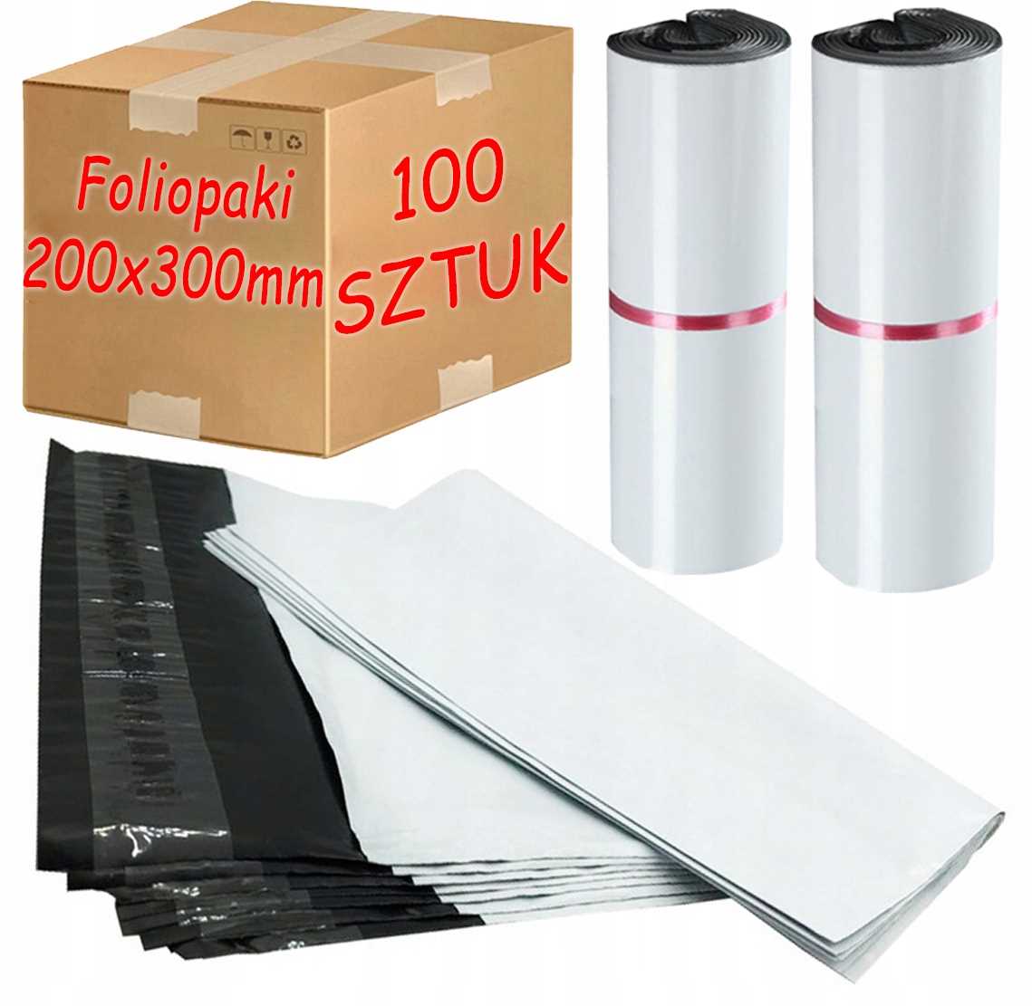 foliopaki kurierskie białe 200x300mm - 100 szt.