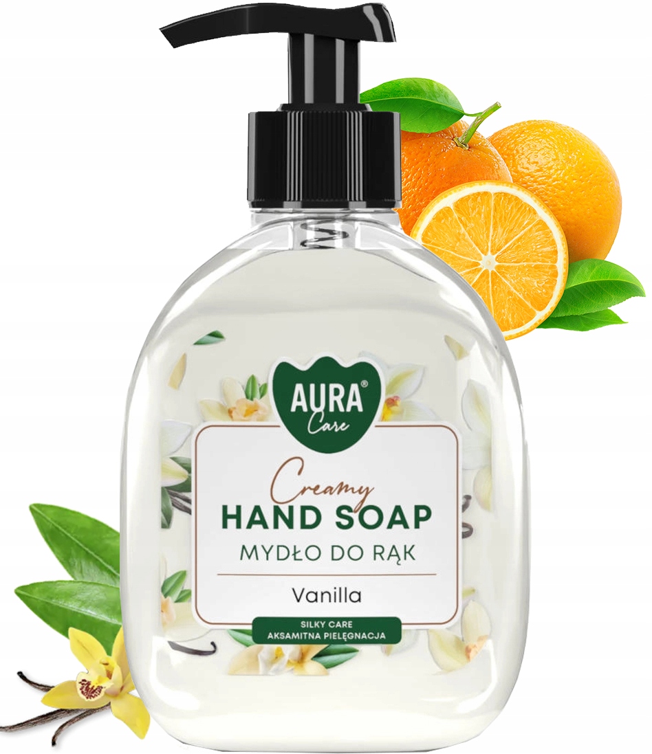 aura care mydło do rąk kremowe wanilia 300 ml z dozownikiem ahs-001-003