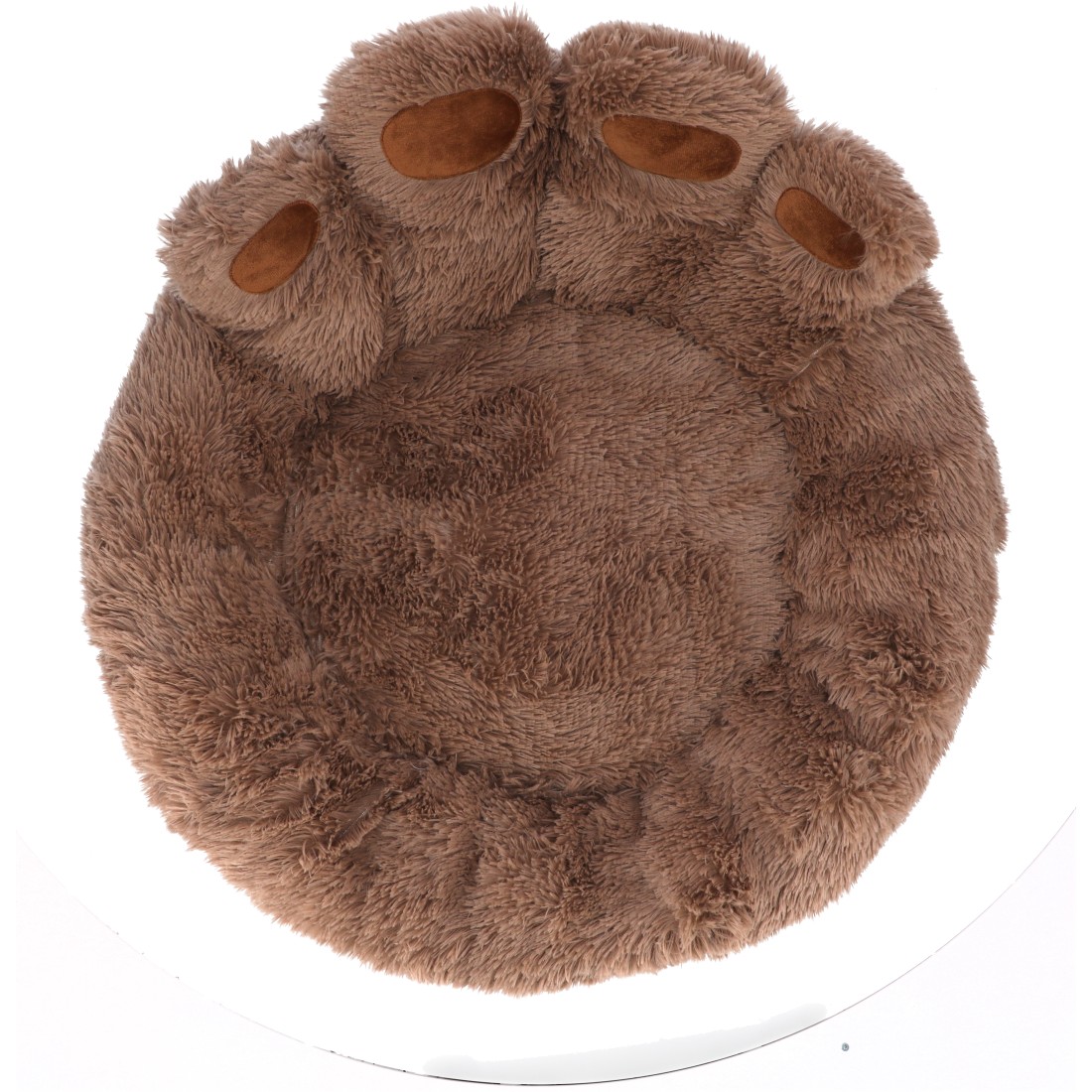 pluszowe okrągłe legowisko kojec dla psa kota poduszka posłanie 60x60 łapka