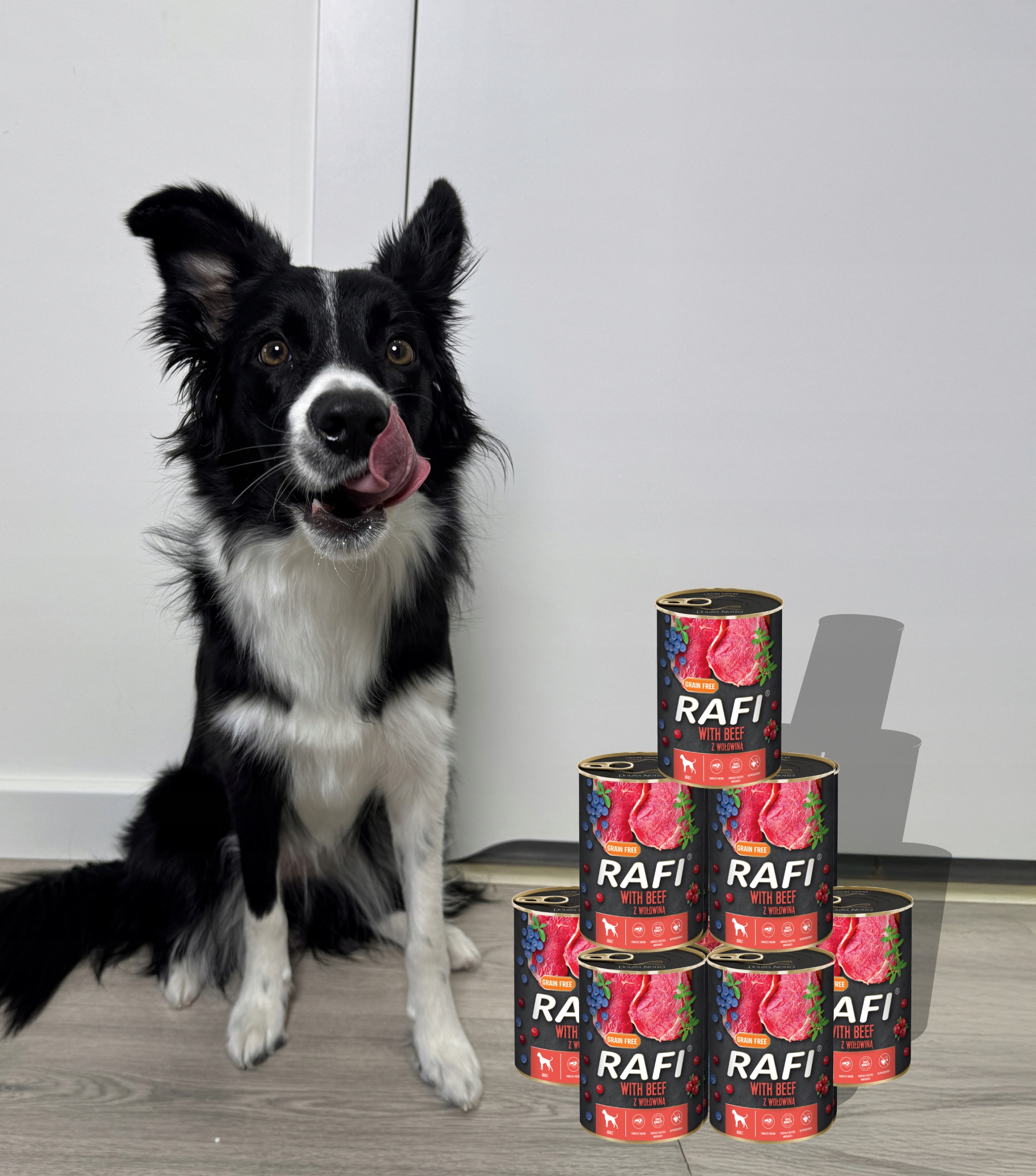 zestaw 24x400g karma mokra dla psów rafi mix smaków (jagnięcina, wołowina)