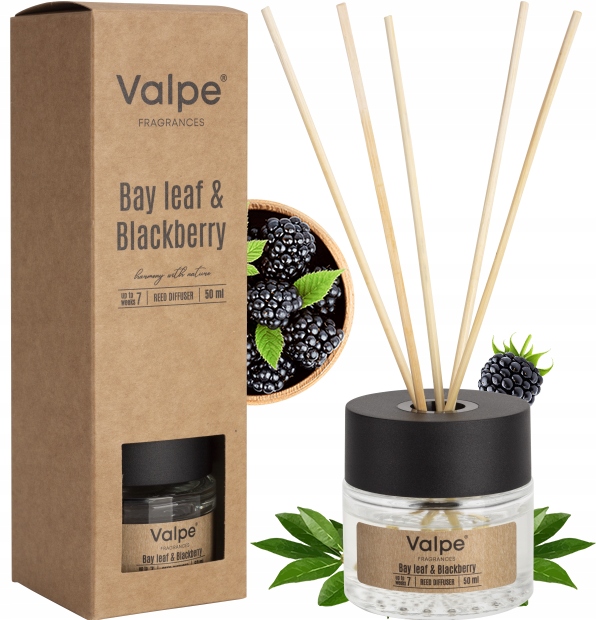 valpe dyfuzor zapachowy z patyczkami liść laurowy - jeżyna 50 ml dz50-325