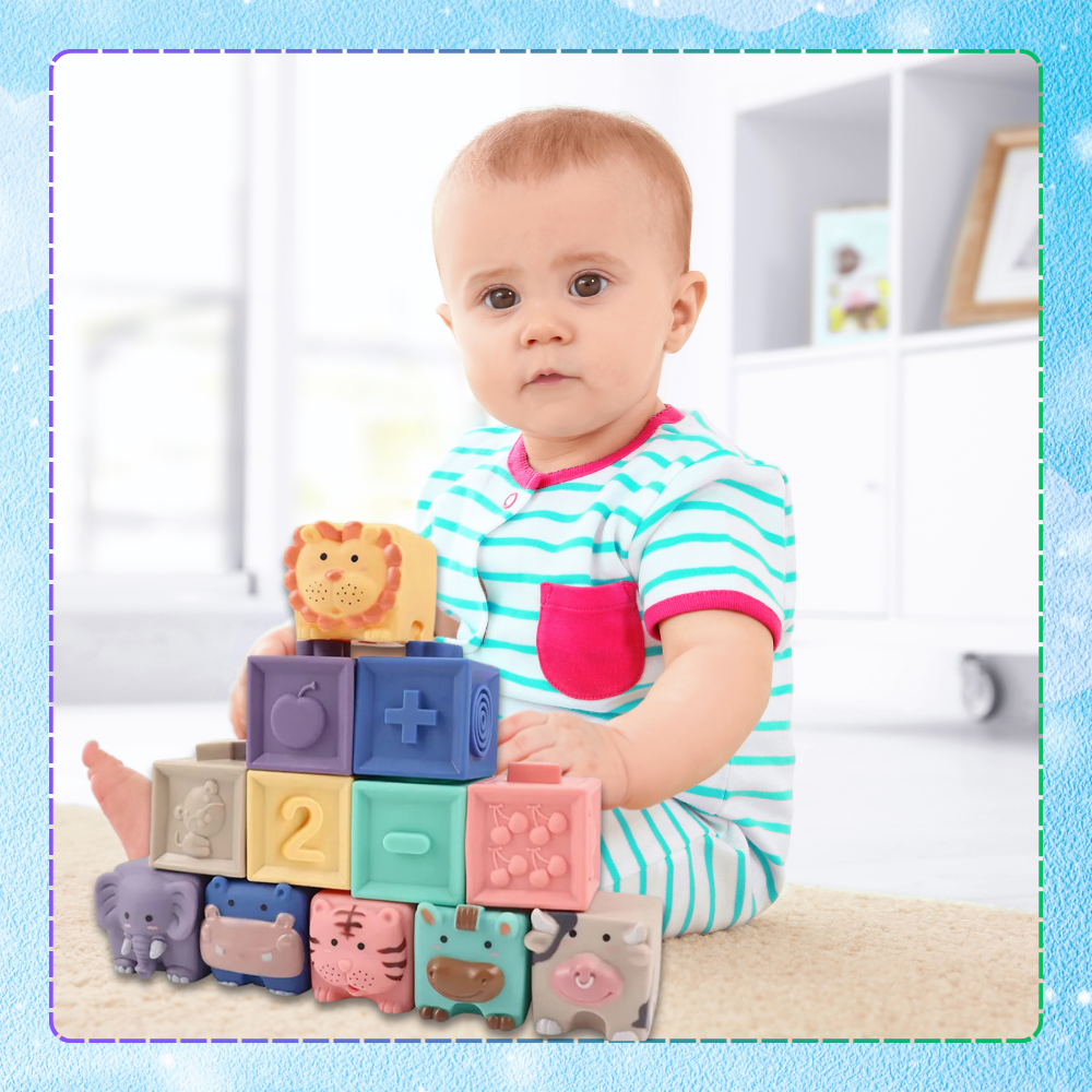 miękkie kreatywne klocki sensoryczne dla niemowląt dzieci funkcja gryzaka