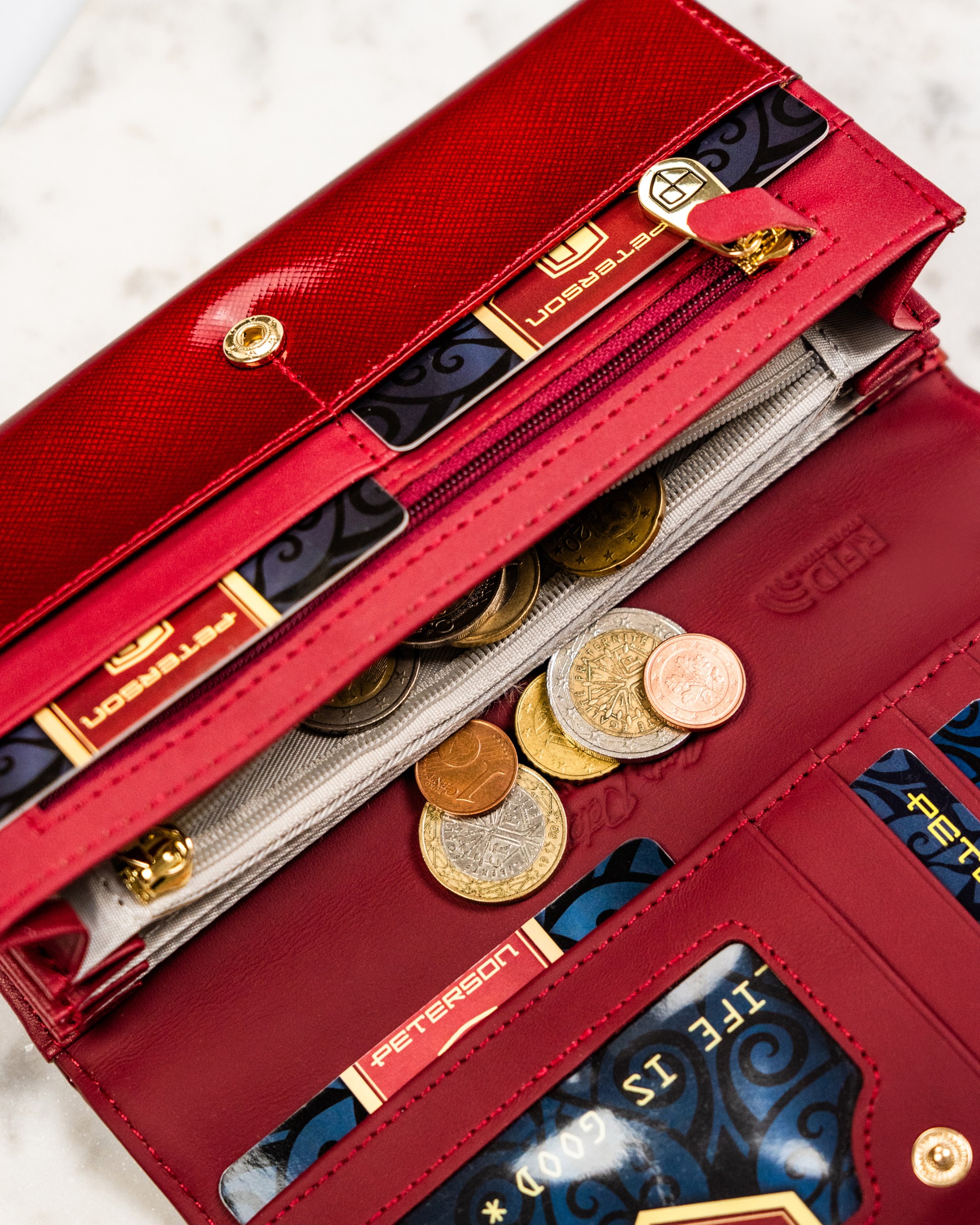 portfel damski skórzany ptn ph27-1-saf-1963 red