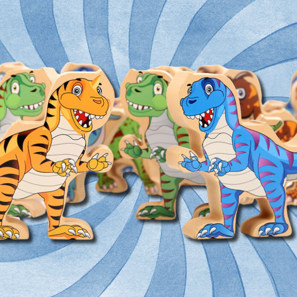 gra zręcznościowa logiczna klocki balansujące dinozary t-rex wieża