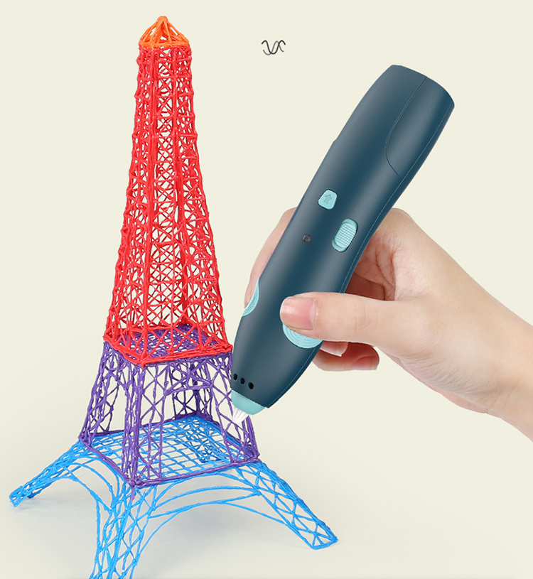 długopis drukarka 3d pen bezpieczny zestaw + wzory fioletowy