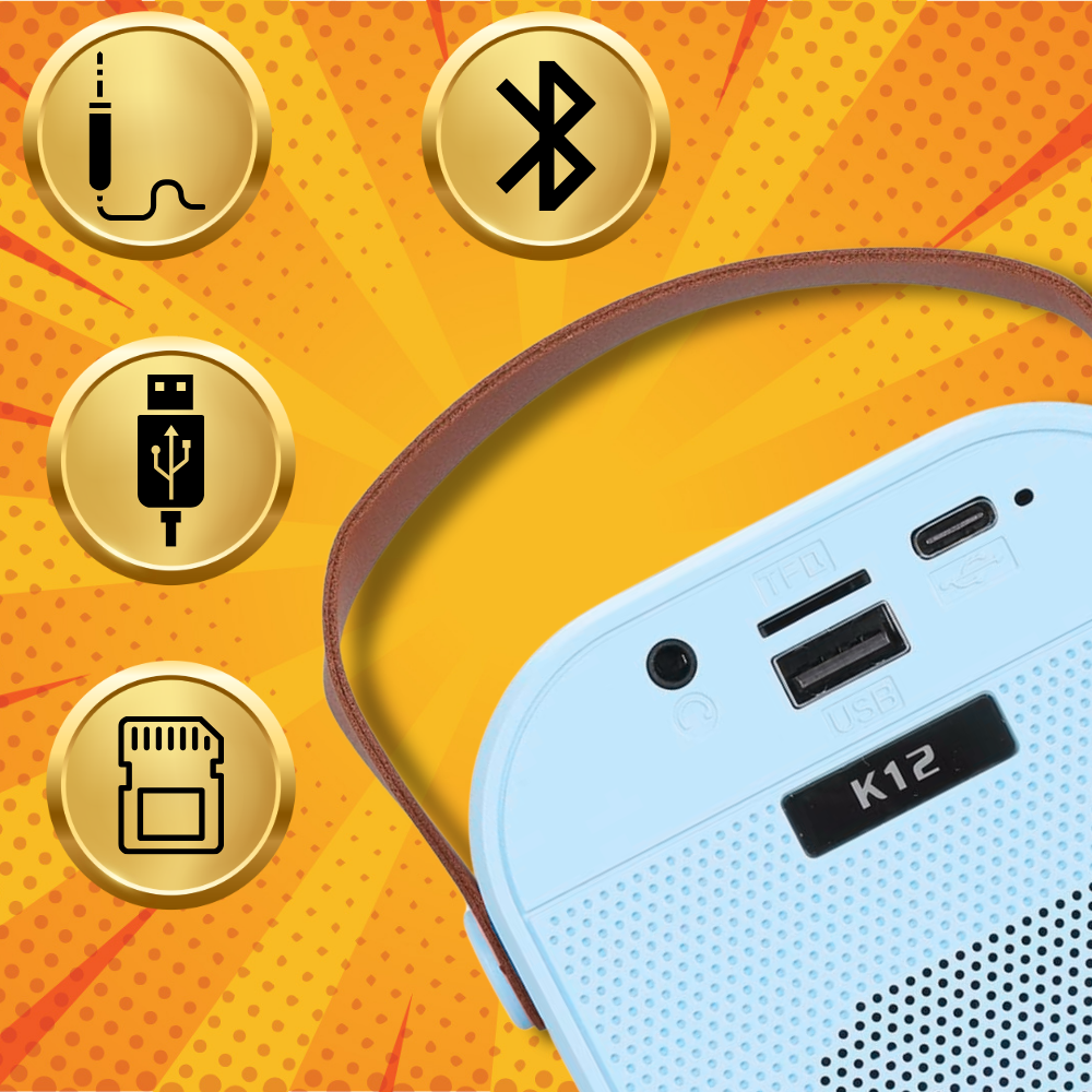 głośnik przenośny bezprzewodowy bluetooth karaoke z 2 mikrofonami usb rgb 1