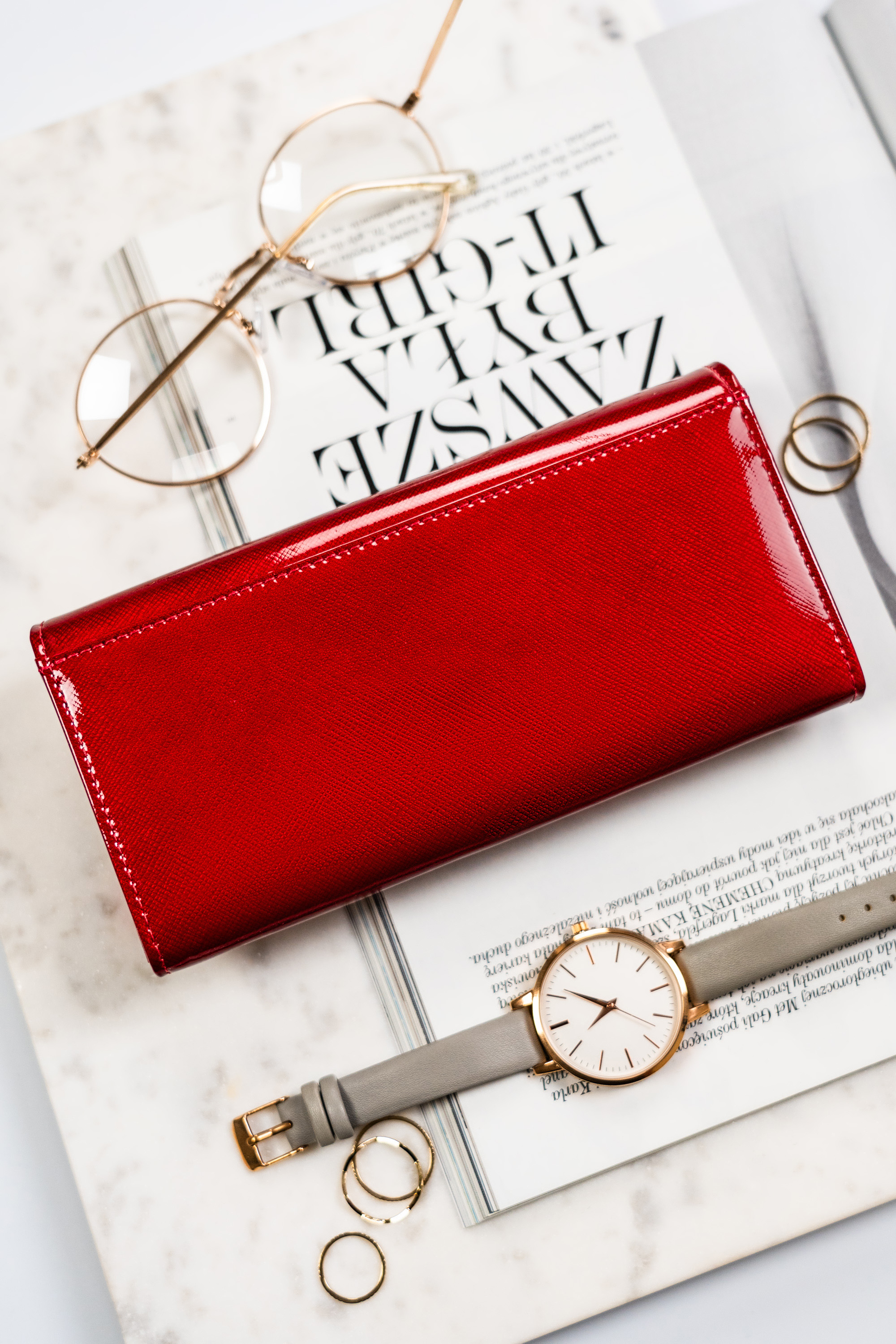 portfel damski skórzany ptn ph27-1-saf-1963 red