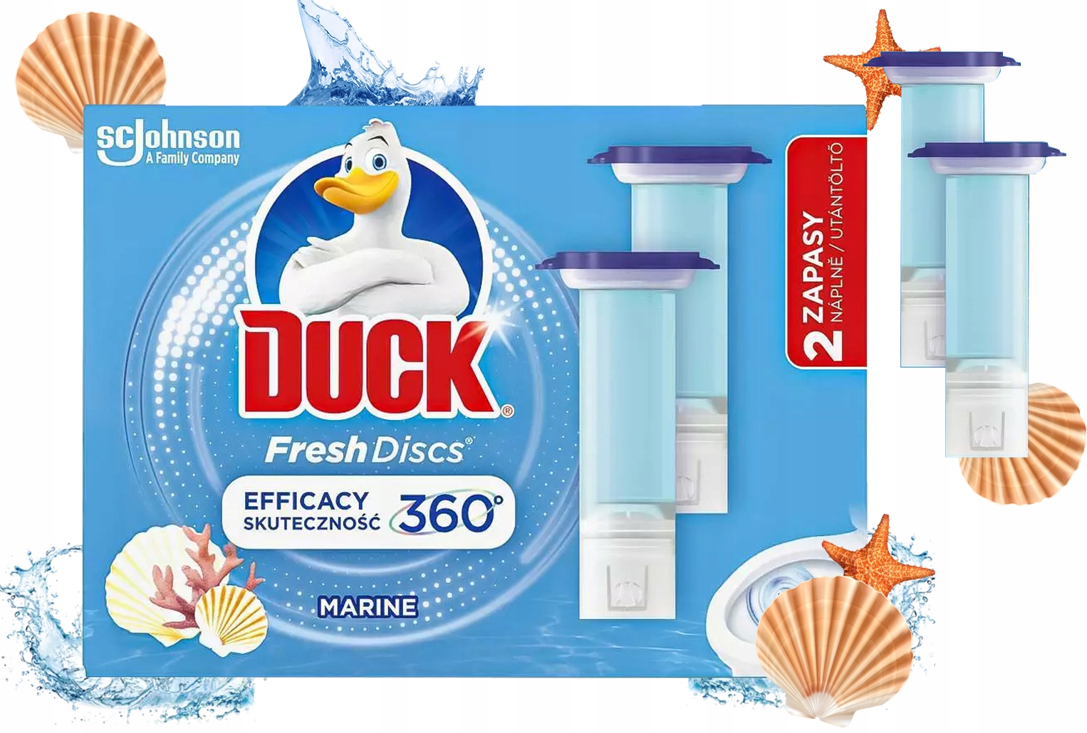 duck fresh discs marine - żelowy krążek do toalety 72ml (2 x 36ml)