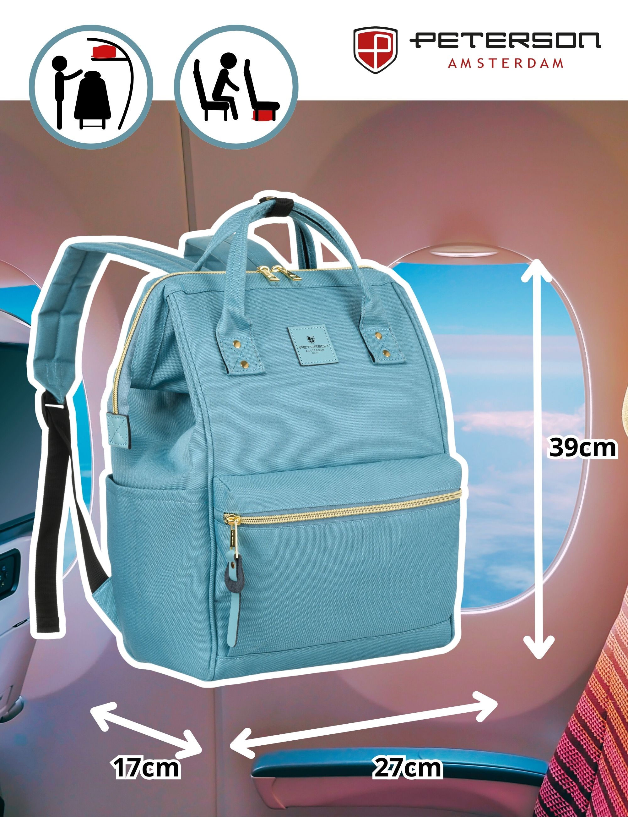 plecak materiałowy ptn alfa-6003 blue