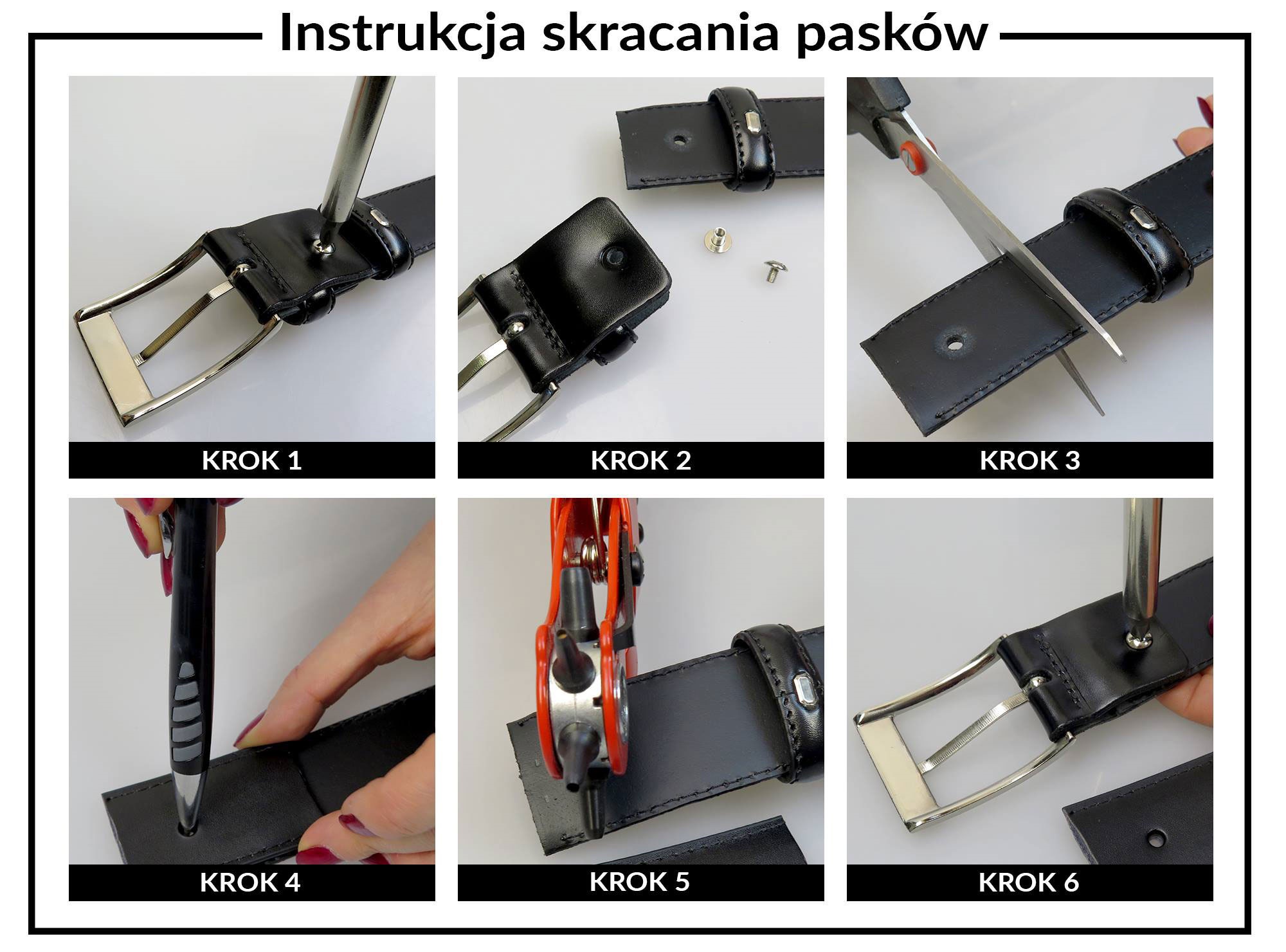pasek skóra pdc-3 czarny