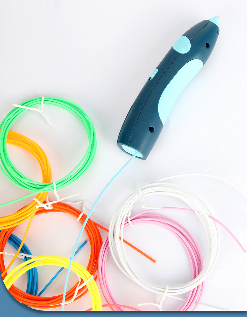 długopis drukarka 3d pen bezpieczny zestaw + wzory niebieski