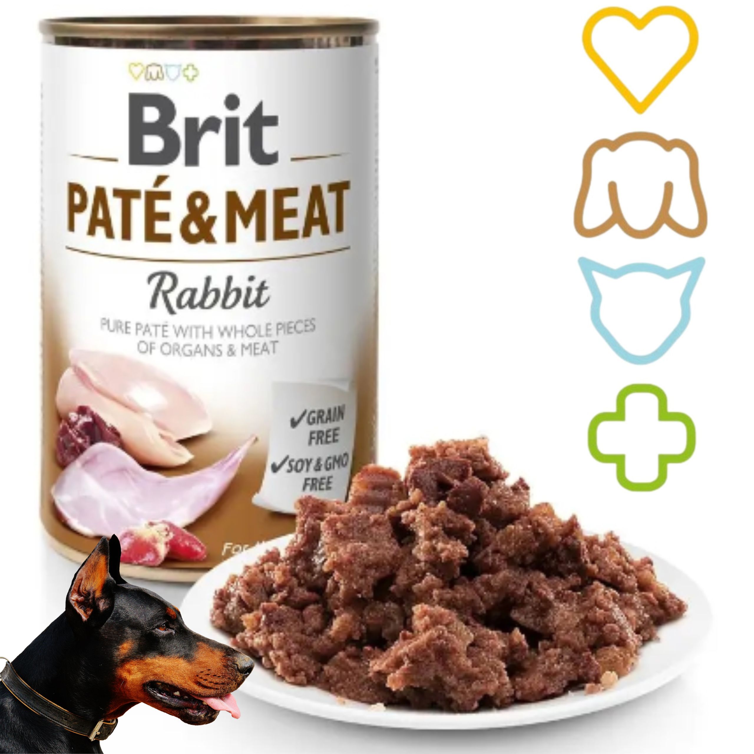 mokra karma dla psa brit pate & meat rabbit 400 g z królikiem bezzbożowa