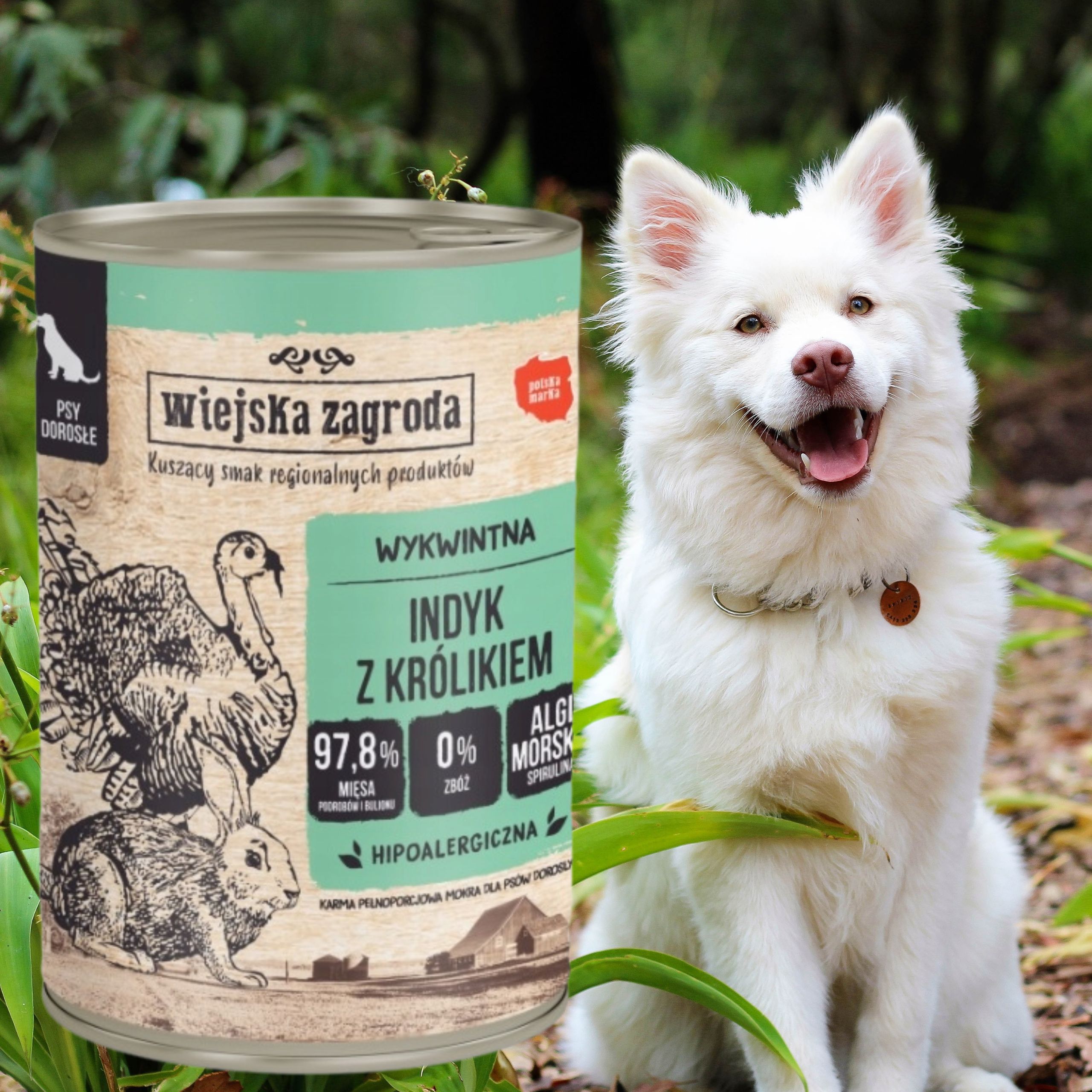 karma dla psa indyk królik 400g wiejska zagroda hipoalergiczna bez zbóż