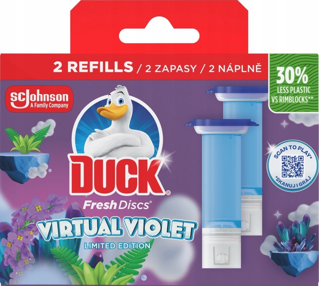 duck fresh discs virtual violet - żelowy krążek do toalety 72ml (2 x 36ml)