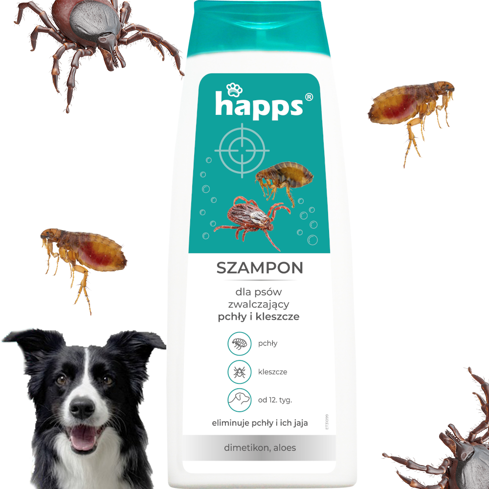 happs - szampon dla psów na pchły i kleszcze 250ml