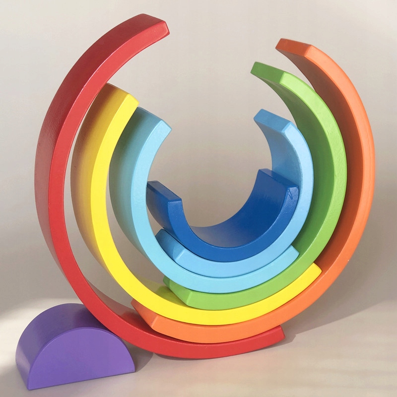 drewniane klocki tęcza jhtoy-318