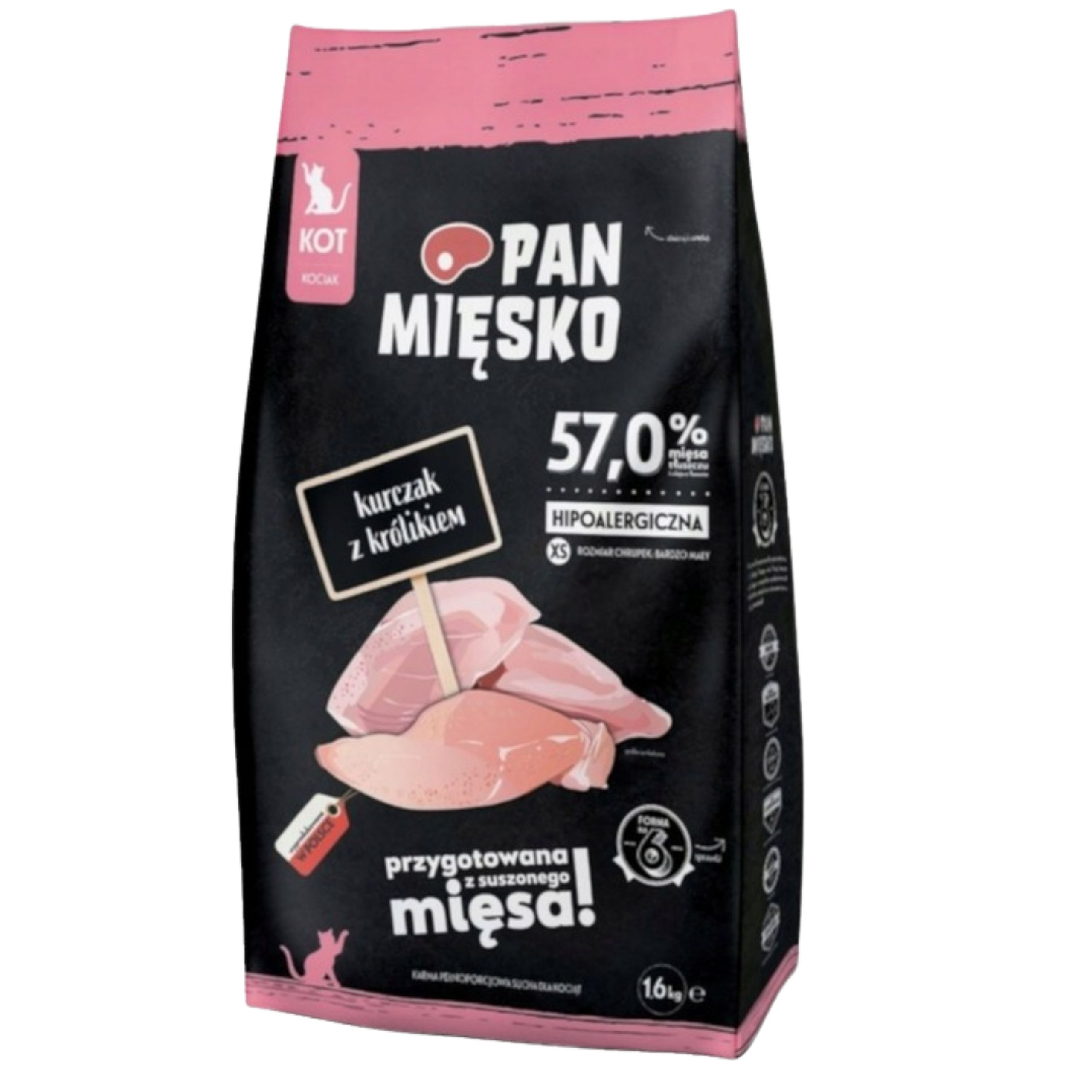 sucha karma dla kota kurczak królik pan mięsko na alergię kotek xs 1,6kg