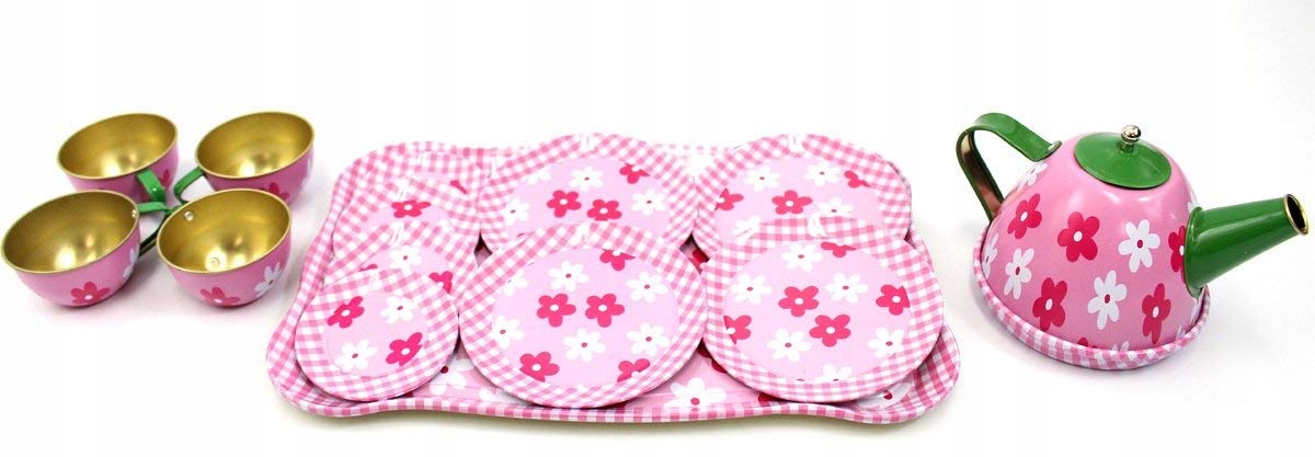 zestaw naczyn do herbaty białe kwiaty