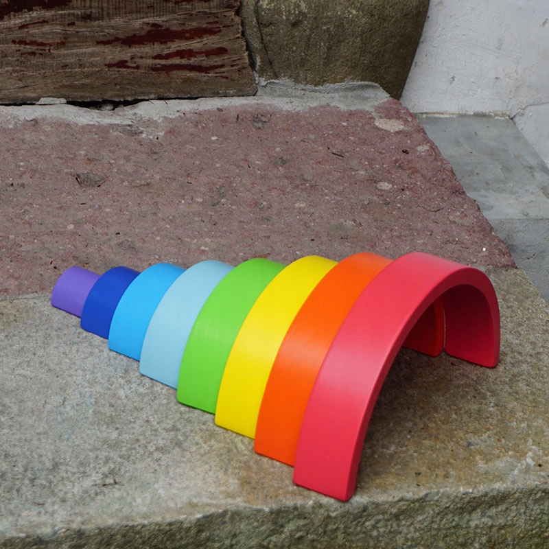 drewniane klocki tęcza jhtoy-318