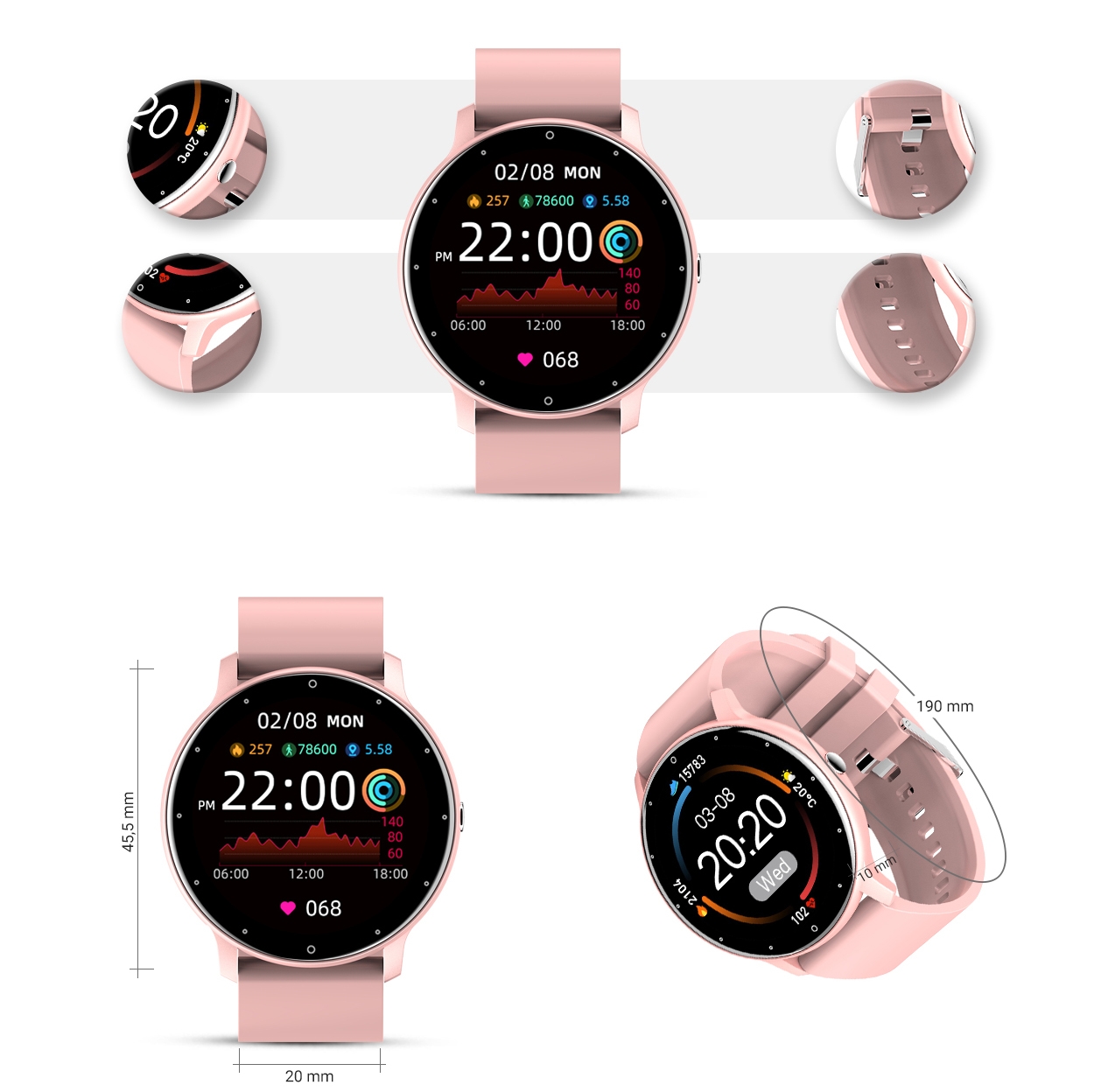 smartwatch damski gravity gt1-1