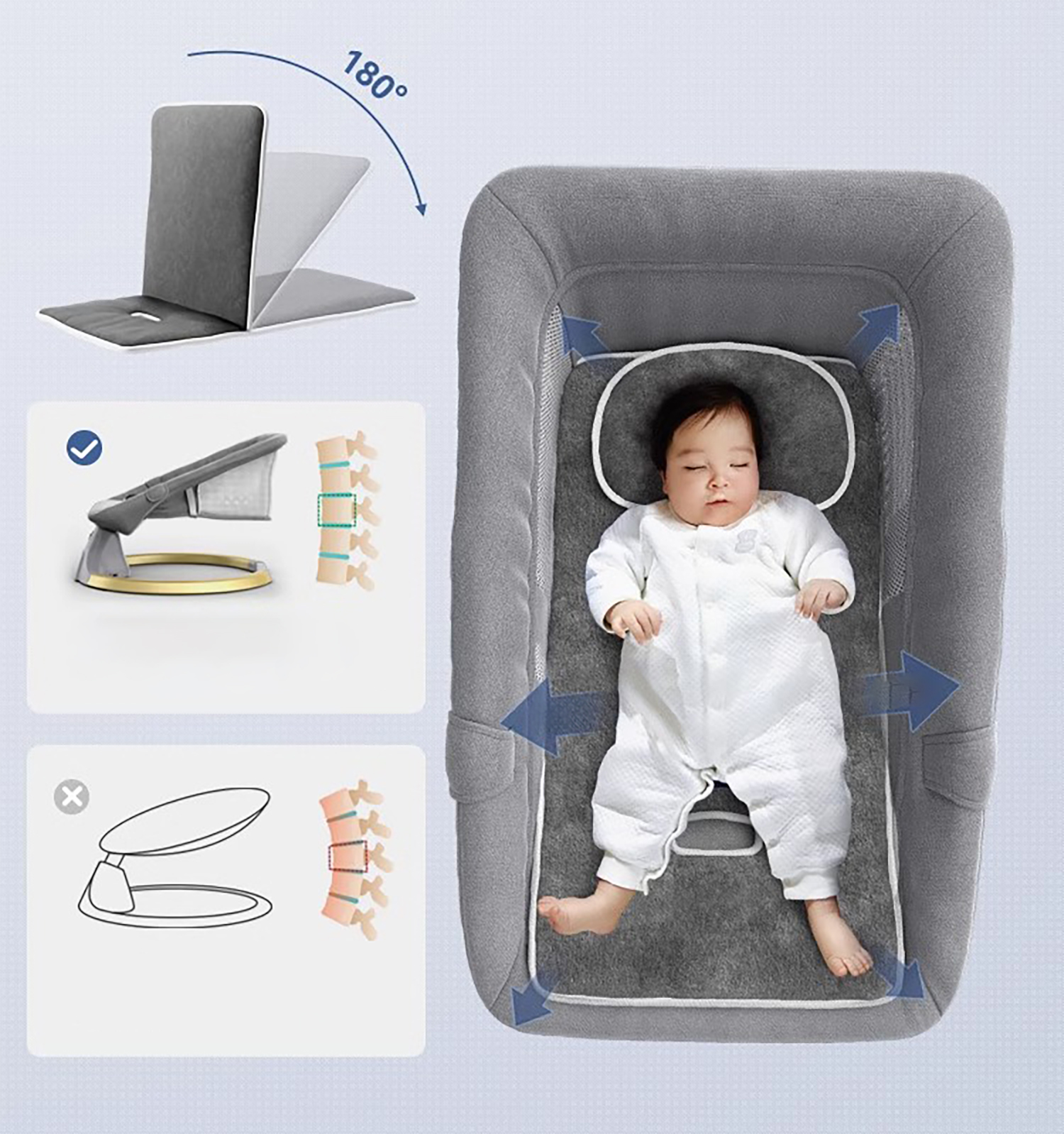 leżaczek dla niemowląt bujaczek elektryczny nicekids + pilot bluetooth