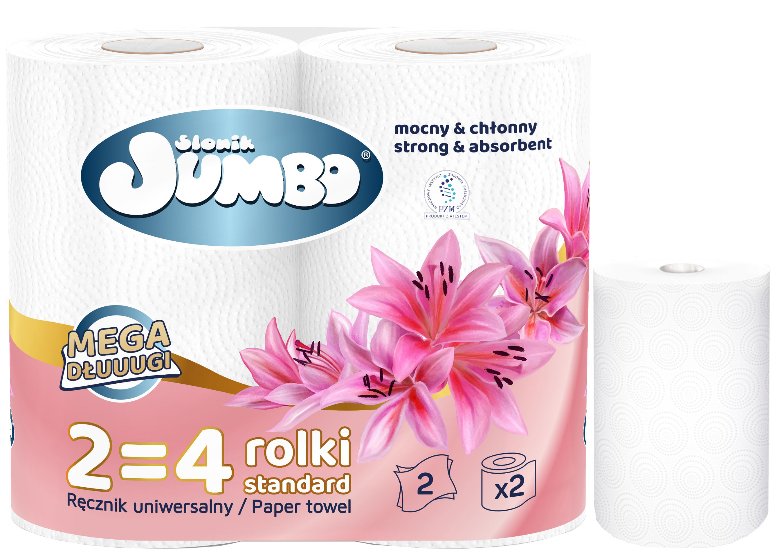ręcznik papierowy 2r słonik jumbo mega dłuuugi biały 2w - 30 rolek
