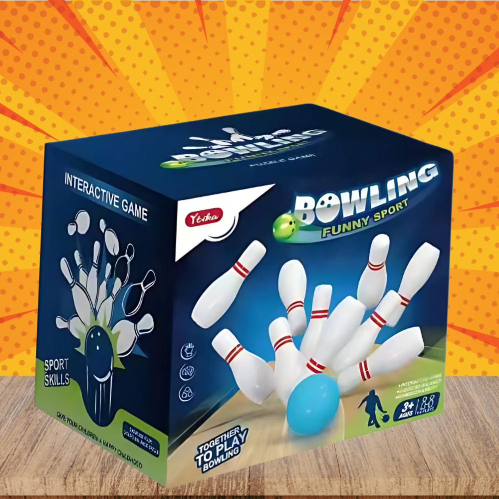 kręgle gra zręcznościowa sensoryczne dla dzieci zabawa bowling białe