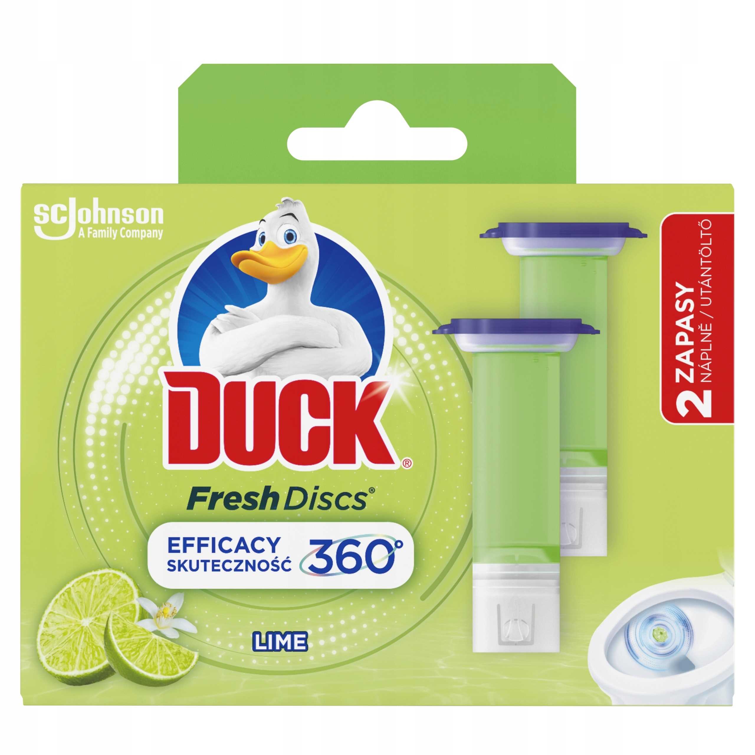 duck fresh discs lime - żelowy krążek do toalety 72ml (2 x 36ml)