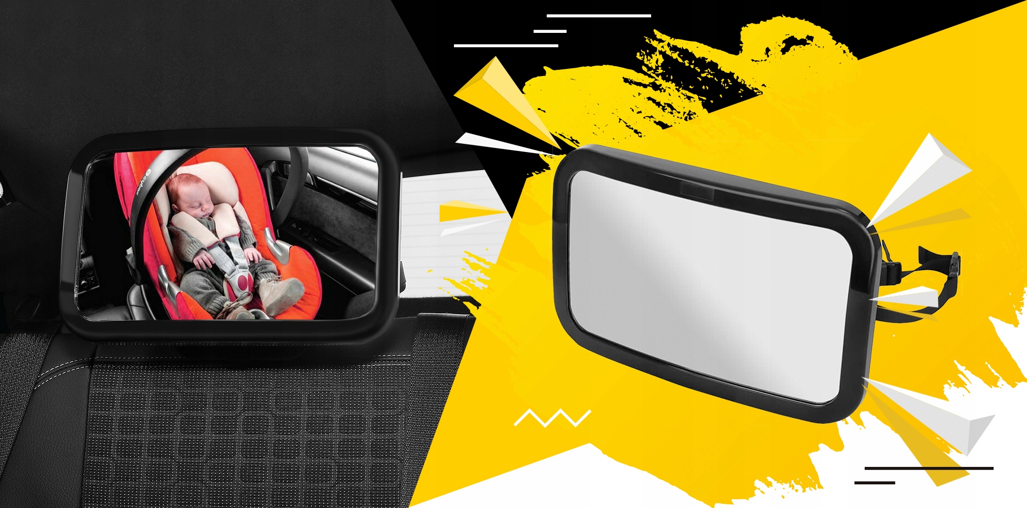 lusterko do obserwacji dziecka w podróży aucie