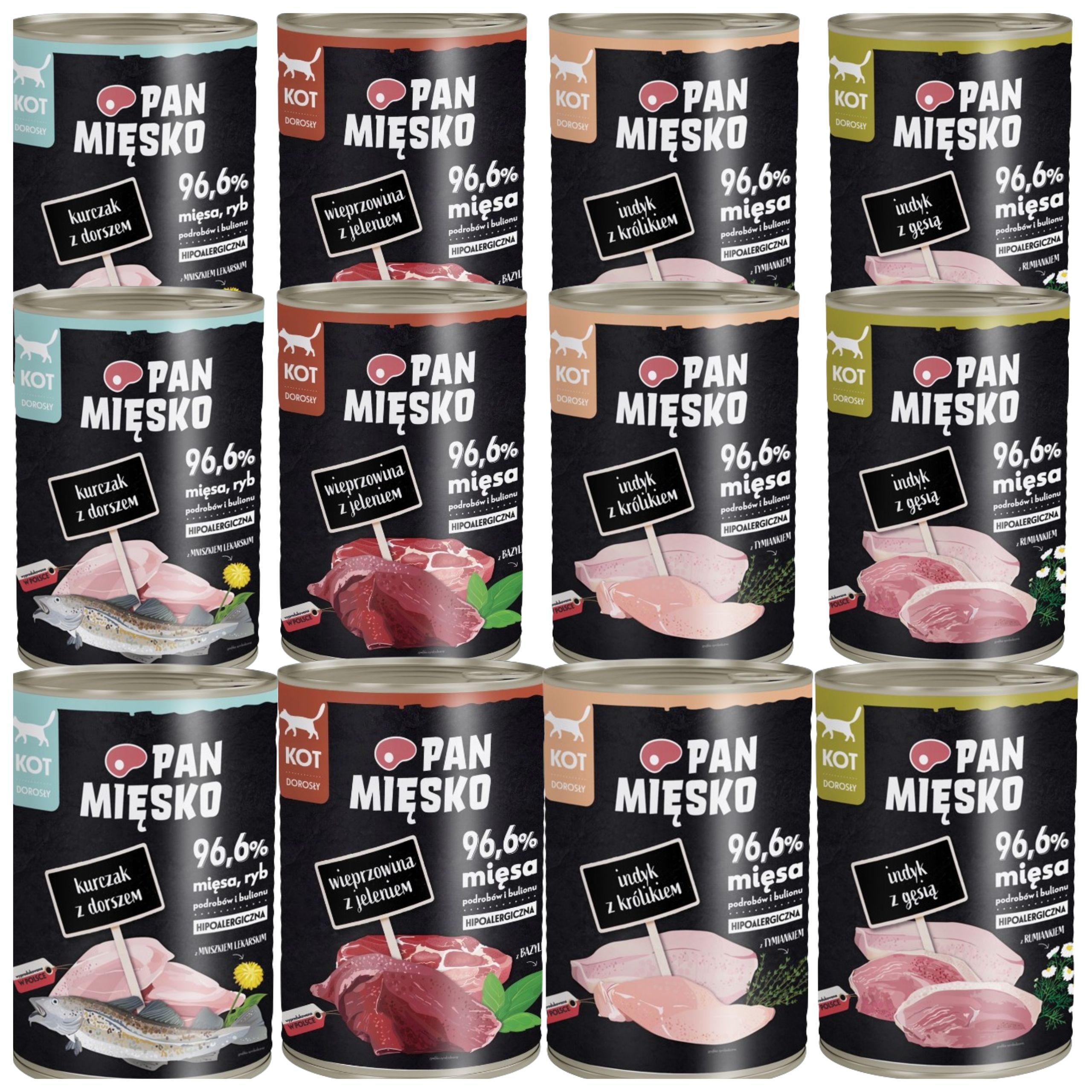 karma mokra dla kota pan mięsko mix smaków hipoalergiczna karmy premium