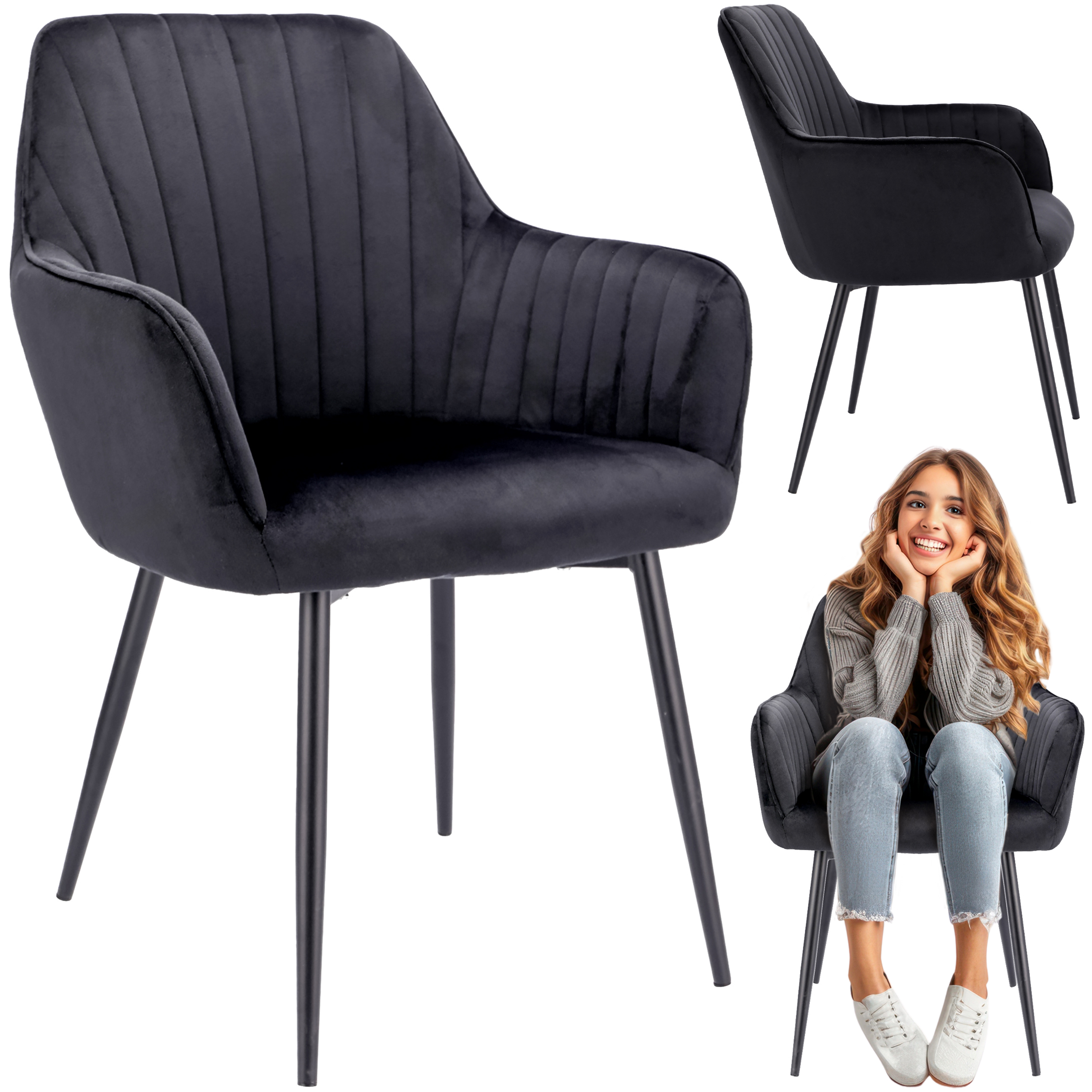 krzesło cora czarne