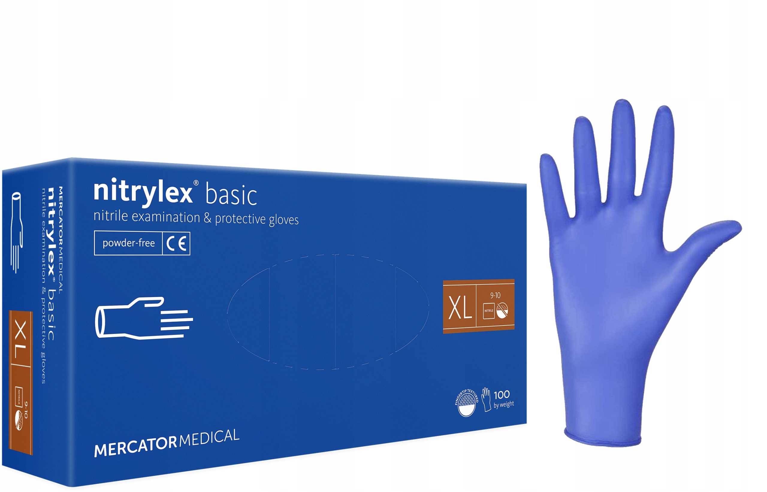 rękawice nitrylowe 100 szt. nitrylex basic dark blue 10-xl
