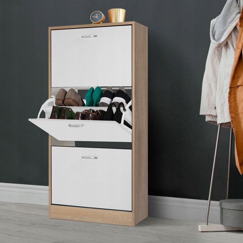 szafka na buty regał 3 komory obuwie komoda pojemna do przedpokoju regał