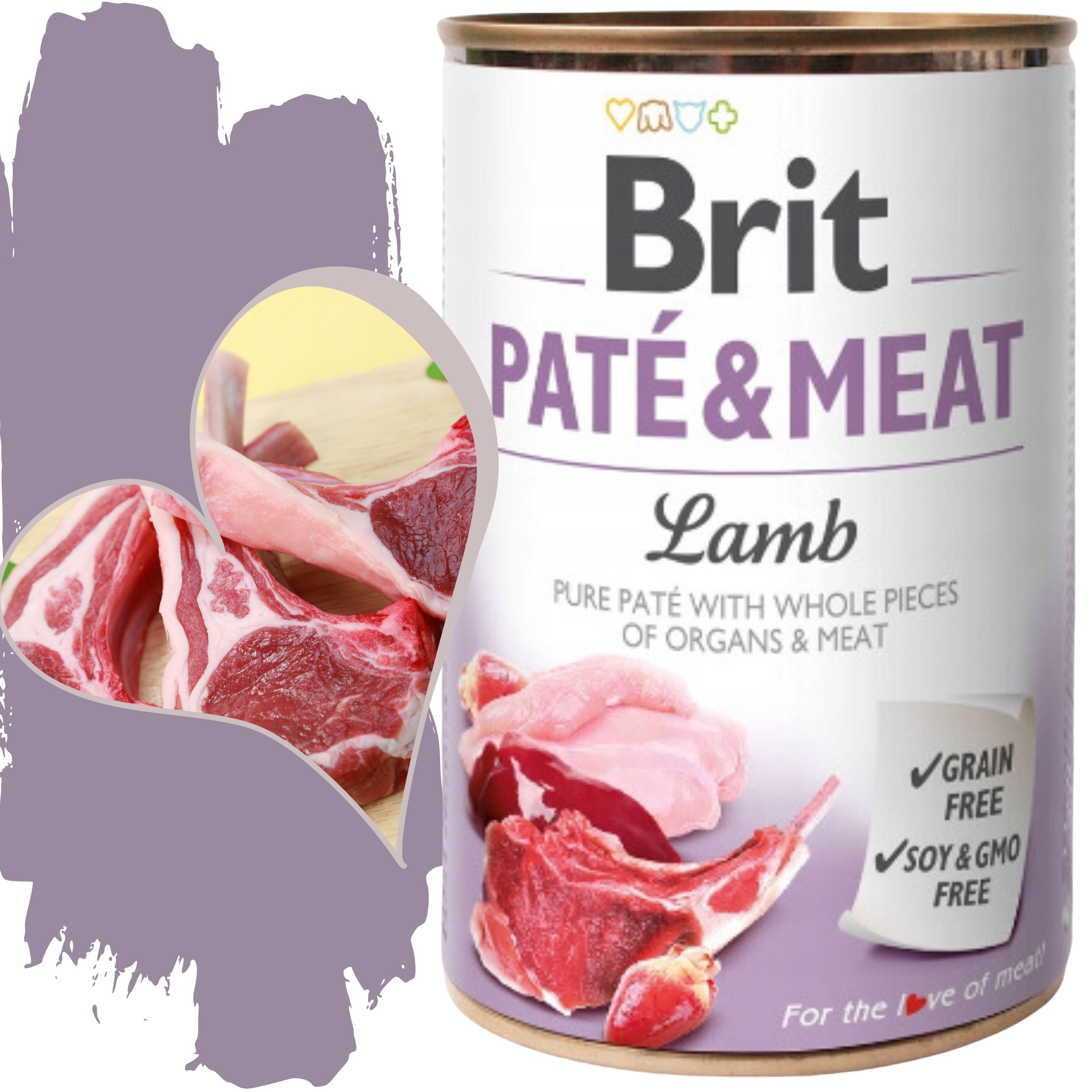 mokra karma dla psa brit pate & meat lamb 400 g z jagnięciną bezzbożowa