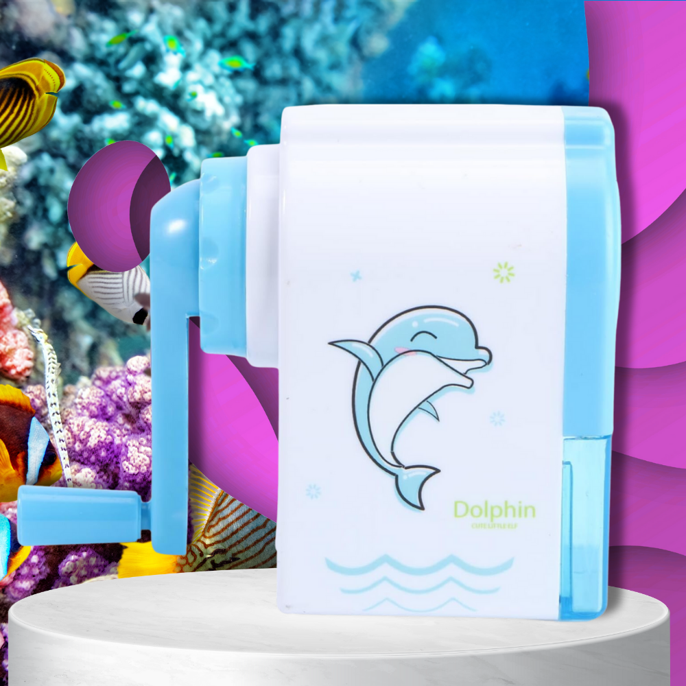 temperówka strugaczka  z pojemnikiem ręczna na korbkę nicekids niebieski