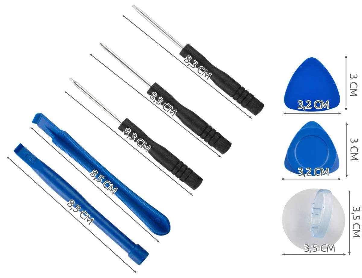 zestaw narzędzi do naprawy telefonu